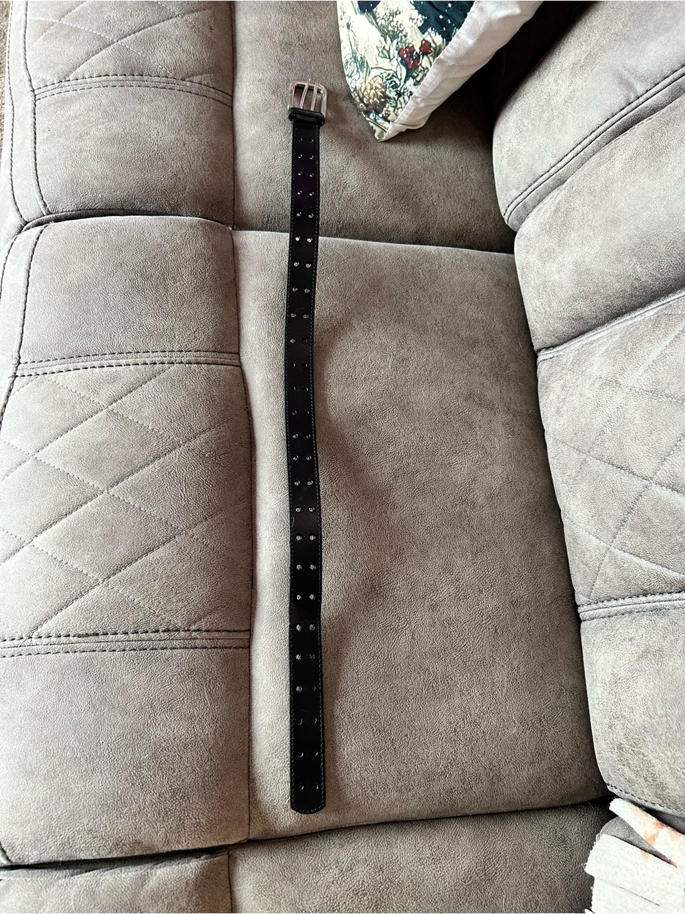 30” Youth Black Genuine Leather Belt Size S Double Holes